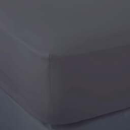 Rackhams Midnight Grey French Linen 40cm Deep Fitted Sheets - Double - thumbnail 1