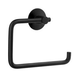 Rackhams Black Stainless Steel Toilet Roll Holder Self Adhesive Bathroom Wall Mounted