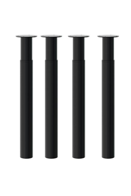 Rackhams 50cm/19.69 inch 4Pcs Black Round Metal Table Legs Furniture Replacement Legs for Coffee Table, Dressing Table - Black - image 1