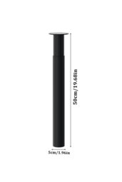 Rackhams 50cm/19.69 inch 4Pcs Black Round Metal Table Legs Furniture Replacement Legs for Coffee Table, Dressing Table - Black - thumbnail 6
