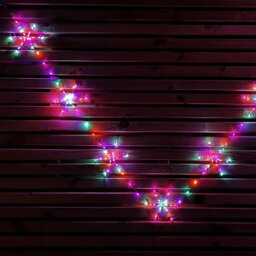 Rackhams 2.6m Set of 10 Snowflake Curtain Lights 258 Rainbow LEDs MicroBrights String Lights - thumbnail 1