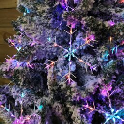 Rackhams 2.6m Set of 10 Snowflake Curtain Lights 258 Rainbow LEDs MicroBrights String Lights - thumbnail 3