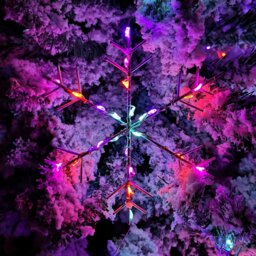 Rackhams 2.6m Set of 10 Snowflake Curtain Lights 258 Rainbow LEDs MicroBrights String Lights - thumbnail 5