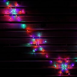 Rackhams 2.6m Set of 10 Snowflake Curtain Lights 258 Rainbow LEDs MicroBrights String Lights - thumbnail 6