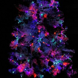Rackhams 2.6m Set of 10 Snowflake Curtain Lights 258 Rainbow LEDs MicroBrights String Lights - thumbnail 2