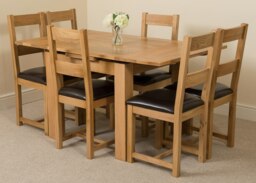 Rackhams Richmond Small Extending Oak Dining Set with Lincoln Oak Chairs - Natural Oak - 4 chairs - thumbnail 4