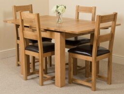 Rackhams Richmond Small Extending Oak Dining Set with Lincoln Oak Chairs - Natural Oak - 4 chairs - thumbnail 3