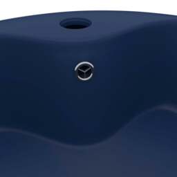 Rackhams Luxury Wash Basin with Overflow Matt Dark Blue 36x13 cm Ceramic - thumbnail 5