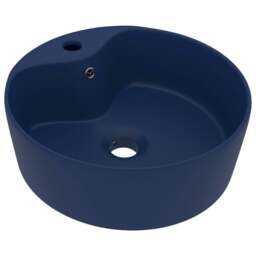 Rackhams Luxury Wash Basin with Overflow Matt Dark Blue 36x13 cm Ceramic - thumbnail 2