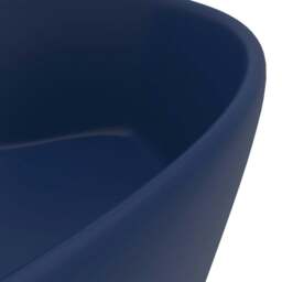Rackhams Luxury Wash Basin with Overflow Matt Dark Blue 36x13 cm Ceramic - thumbnail 6