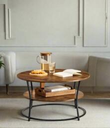 Rackhams Round Coffee Table with 2 Tiers - thumbnail 2