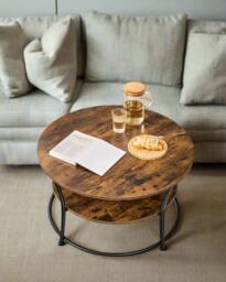 Rackhams Round Coffee Table with 2 Tiers - thumbnail 3