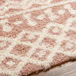 Rackhams Urban Shag-Geometric Pink White Soft Plush Pile Rug - 160 x 220 cm - thumbnail 3