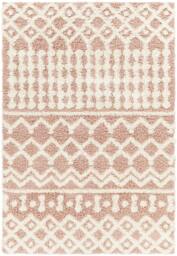 Rackhams Urban Shag-Geometric Pink White Soft Plush Pile Rug - 160 x 220 cm - thumbnail 2