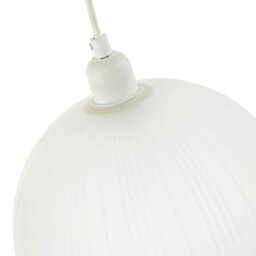 Rackhams Classic Frosted White Pendant Shade with Fluted Edge and Etched Lines - thumbnail 5