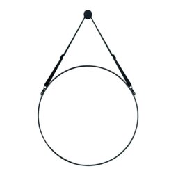 Rackhams Retro Round Hanging Mirror with Adjustable Leather Strap - 60CM - thumbnail 2