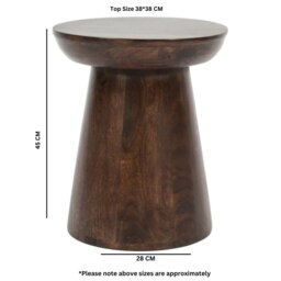 Rackhams Monco Dark Mango Wood Side Table - 38x38x45CM (LxDxH) - Wood - 1 - thumbnail 4