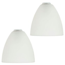 Rackhams Stylish Pair of Frosted White Glass Shades with Classic Shape for E14 and E27 - thumbnail 1