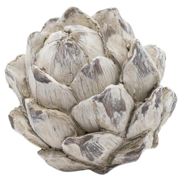 Rackhams Garda Artichoke Ornament - Off White/Stone - 11cm x 9cm x 9cm - Off White/Stone - 100% Mixed