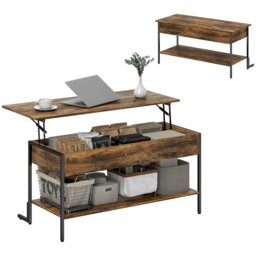Rackhams Industrial Lift Top Coffee Table with Storage Shelf Rustic Brown - 40 - Lift top coffee table - Not applicable - thumbnail 2