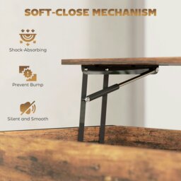 Rackhams Industrial Lift Top Coffee Table with Storage Shelf Rustic Brown - 40 - Lift top coffee table - Not applicable - thumbnail 4
