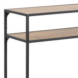 Rackhams Seaford Black Metal Console Table With Oak Top - thumbnail 6