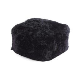 Rackhams Long Wool Sheepskin Pouf - Light Grey - thumbnail 4