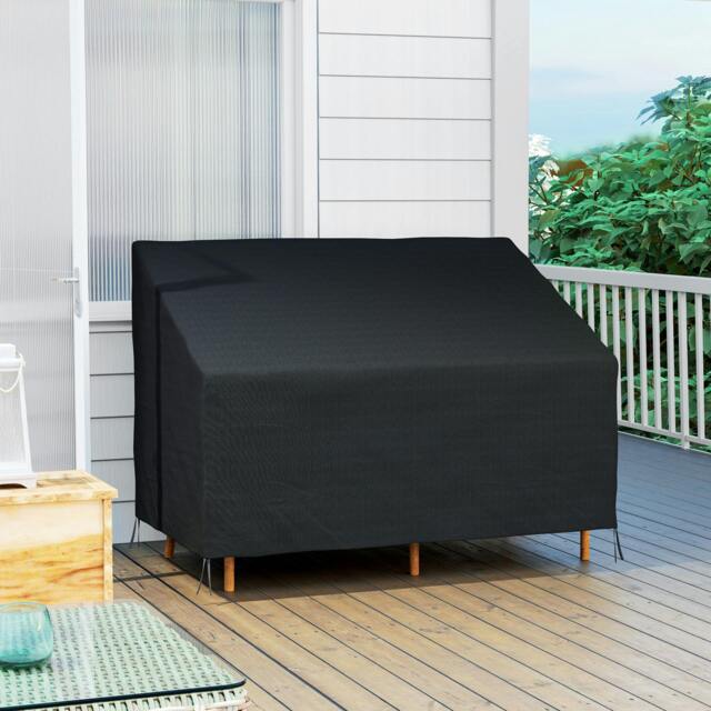 Rackhams Outdoor Furniture Cover 2 Seater Loveseat Protection 140x84x94cm - Black - image 1
