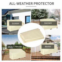 Rackhams Outdoor Furniture Cover 2 Seater Loveseat Protection 140x84x94cm - Black - 600D Waterproof Oxford Cloth - 140L x 84W x 94H cm - thumbnail 4