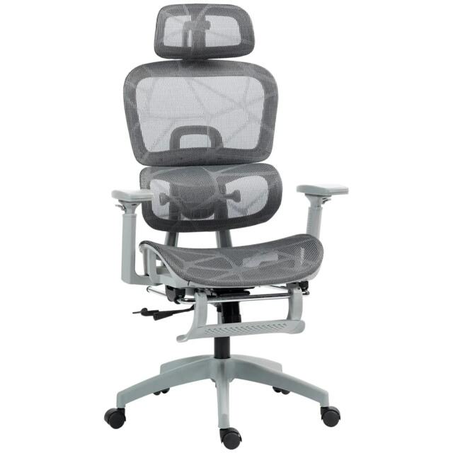 Rackhams Multi-Adjustable Mesh Office Chair - Grey