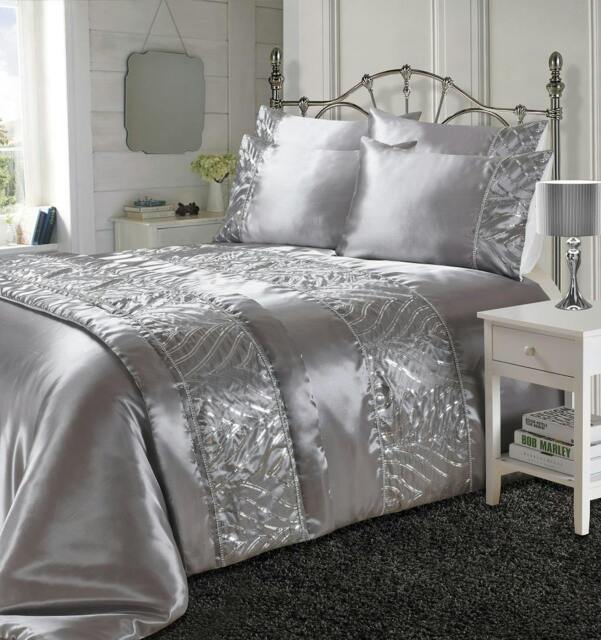 Rackhams Shimmer Silver Duvet Cover Set - Double