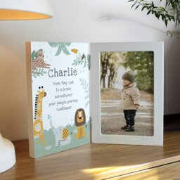 Rackhams Personalised Animals Wooden Hinged 6x4 Photo Frame - White - Wood - 4x6 - thumbnail 5