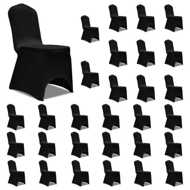 Rackhams Chair Cover Stretch Black 30 pcs