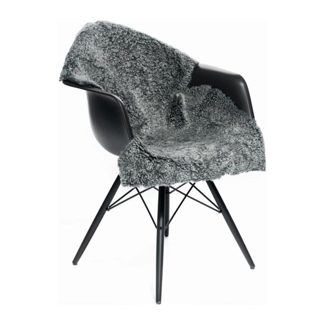 Rackhams New Zealand Sheepskin - Short Curly Wool - Rug 115 cm - Graphite - image 1