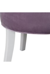 Rackhams Purple Velvet Make Up Chair Dressing Footstool with White Legs - Purple - thumbnail 6