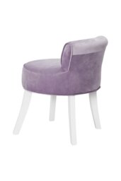 Rackhams Purple Velvet Make Up Chair Dressing Footstool with White Legs - Purple - thumbnail 4
