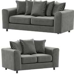 Rackhams Brooklyn Full Foam Plush Velvet Sofa Suite - Green - thumbnail 2