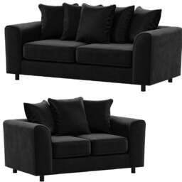 Rackhams Brooklyn Full Foam Plush Velvet Sofa Suite - Green - thumbnail 3