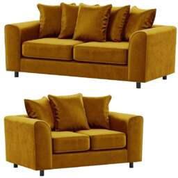 Rackhams Brooklyn Full Foam Plush Velvet Sofa Suite - Green - thumbnail 5