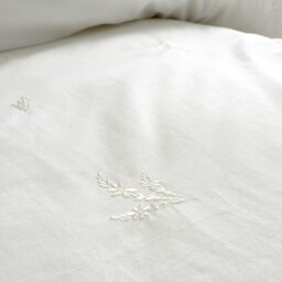 Rackhams Lottie Floral Embroidery 180 Thread Count Cotton Duvet Cover Set - Double - thumbnail 3