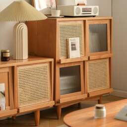 Rackhams Harriet Sideboard, Bedside Table Solid Wood and Glass - B - thumbnail 2