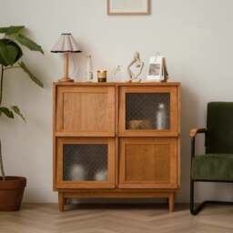 Rackhams Harriet Sideboard, Bedside Table Solid Wood and Glass - B - thumbnail 3