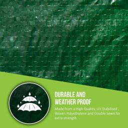 Rackhams 3 Seater Garden Bench Cover for Garden Benches Waterproof UV Resistant - Green (162x66x90cm) - thumbnail 2