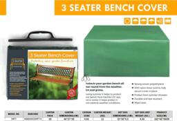 Rackhams 3 Seater Garden Bench Cover for Garden Benches Waterproof UV Resistant - Green (162x66x90cm) - thumbnail 4