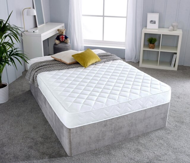 "Rackhams Darcy Diamond Micro Quilted Spring Mattress - 7"" Deep - White - 1 - 5ft King Mattress Size Mattress (150cm x 200cm)" - image 1