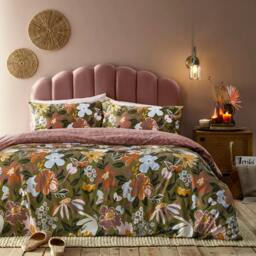 Rackhams Asterea Floral Duvet Cover Set - Multicoloured - Single - Multicoloured - 50% Cotton/50% Polyester - thumbnail 1