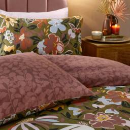Rackhams Asterea Floral Duvet Cover Set - Multicoloured - Single - Multicoloured - 50% Cotton/50% Polyester - thumbnail 2