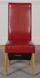Rackhams Lola Leather Dining Chair - Red - 1