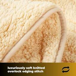Rackhams Electric Heated Throw Blanket - 9 Heat Settings & 9 Timer Settings Machine Washable - Luxurious Sherpa Fleece Sand - thumbnail 3