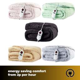 Rackhams Electric Heated Throw Blanket - 9 Heat Settings & 9 Timer Settings Machine Washable - Luxurious Sherpa Fleece Sand - thumbnail 4